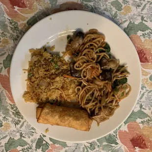 Vegetable Lo Mein and Fried Rice