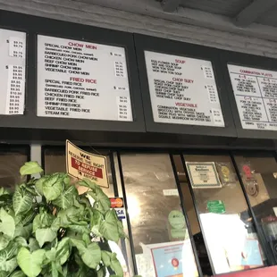 Menu and prices 4/16/2021