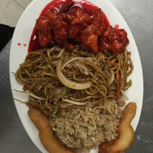 Dinner #3 with soft noodles.