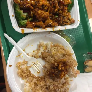 Orange Beef and white rice