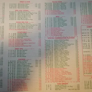 Full menu - lunch specials