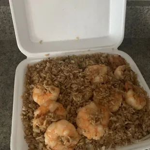 Large shrimp fried rice