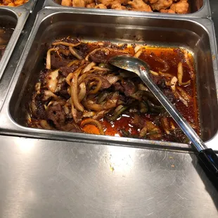 Mongolian beef, absolutely gross.