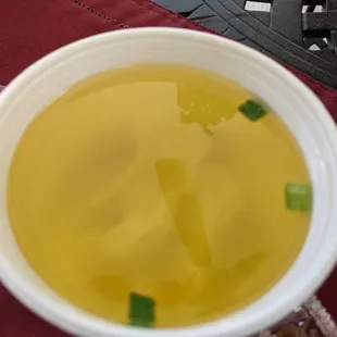 Wonton soup with lunch