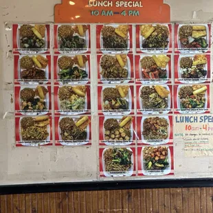 Lunch menu