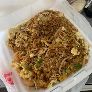 Shrimp fried rice with extra egg