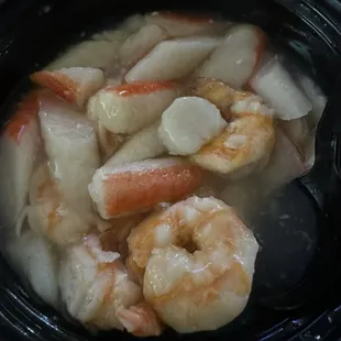 My seafood delight in white sauce!