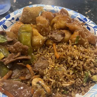 Sesame chicken and  Pepper Steak