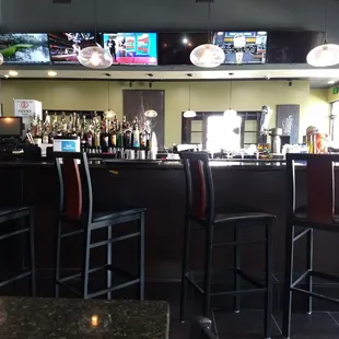 well stocked and TV'd bar