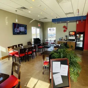 the inside of a restaurant