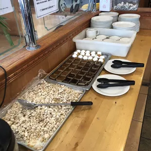 a variety of desserts