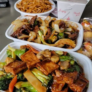 Bean Curd Home Style.  Mongolian Beef.