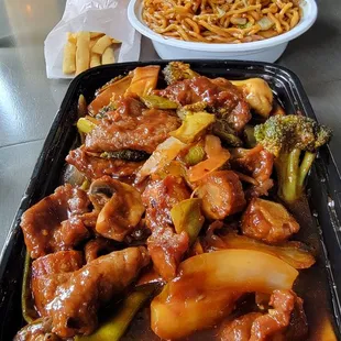 Szechuan Beef and Lo Mein