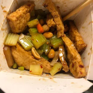 Kung po tofu - it was full I was hungry!