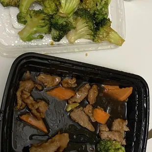 a meal of broccoli and beef