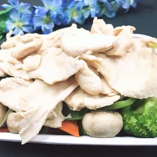 stemed chicken mix veg