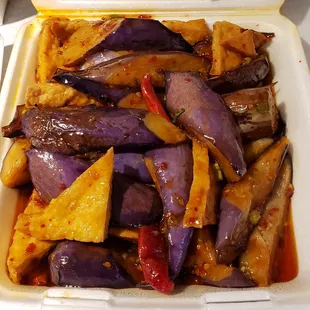 Eggplant and tofu to go order