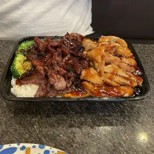 Combo Teriyaki Bowl with Beef and Chicken