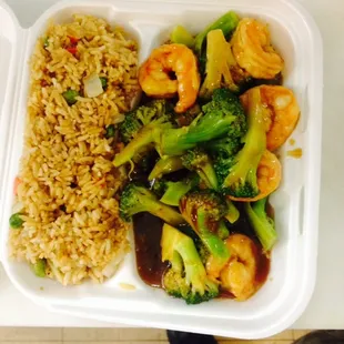 a meal in a styrofoam container