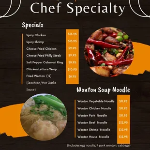 Specialty Menu