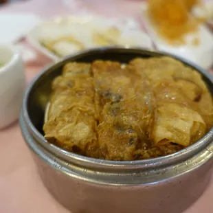 a bowl of food on a table