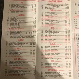 menu