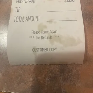 Amount On Receipt Was $30.93
