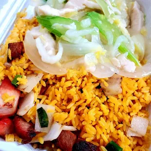 Chicken Chow Mein w/ Pork Fried Rice