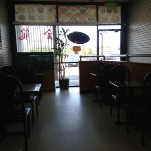 a view of a restaurant from the dining room