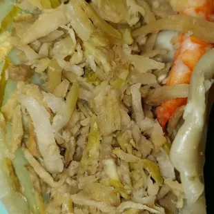 12-11-23: Grayish colored cabbage and it smells badly. Everything else was delicious.