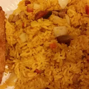 Pork Fried Rice and egg roll