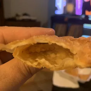 This is how much meat they put in the fried wontons. It&apos;s not even a tablespoon.