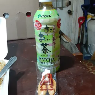 Fortune Cookie and Japanese Matcha Green Tea