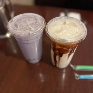 Taro and a tiger sugar boba