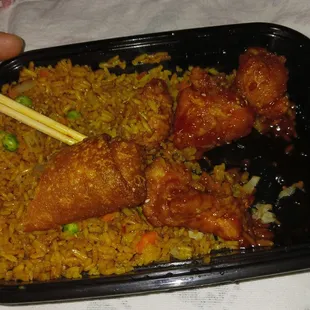 Sesame chicken after