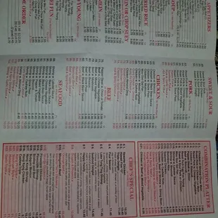 menu