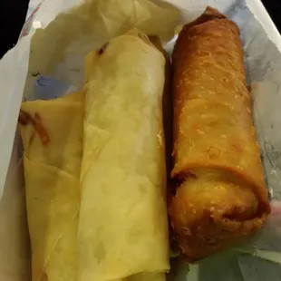 Spring rolls and egg roll