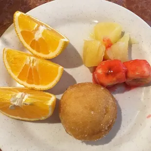 The fruits and desserts were fresh.