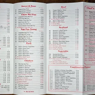 Current Menu 2021-22