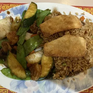 Shrimp and snow peas