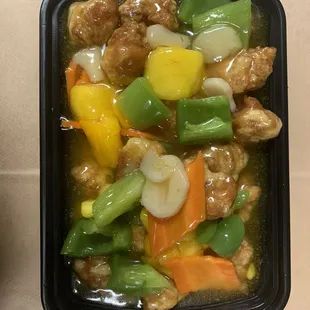 a meal in a plastic container