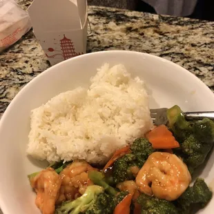 Shrimp and broccoli, pint size: $5.49.