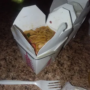 Pork lo mein! Big portion.