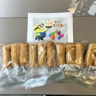 My friend brought me frozen egg rolls from China House to SoCal.  Can't get them with bean sprouts out in California.