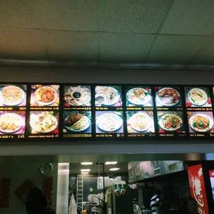 the menus of the restaurant