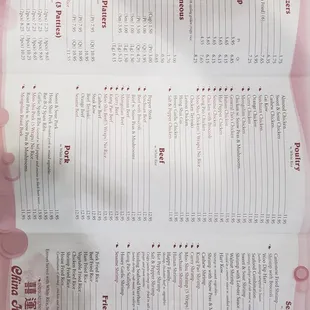 menu