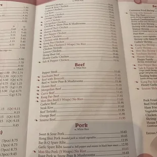 menu