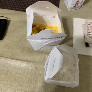 Order 3 pork fried rice they mix all in one container.