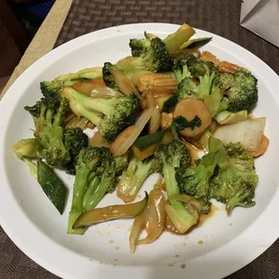 Order shrimp and mix veggies got no shrimp.