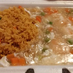 Shrimp w lobster sauce and PFR